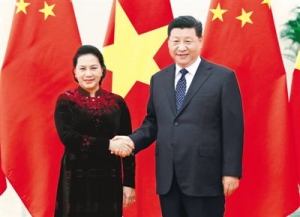 習(xí)近平會見越南國會主席阮氏金銀