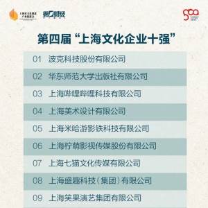 上海文化企業(yè)十強十佳十人十大文化品牌揭曉，松江文化企業(yè)個人獲4席獎項